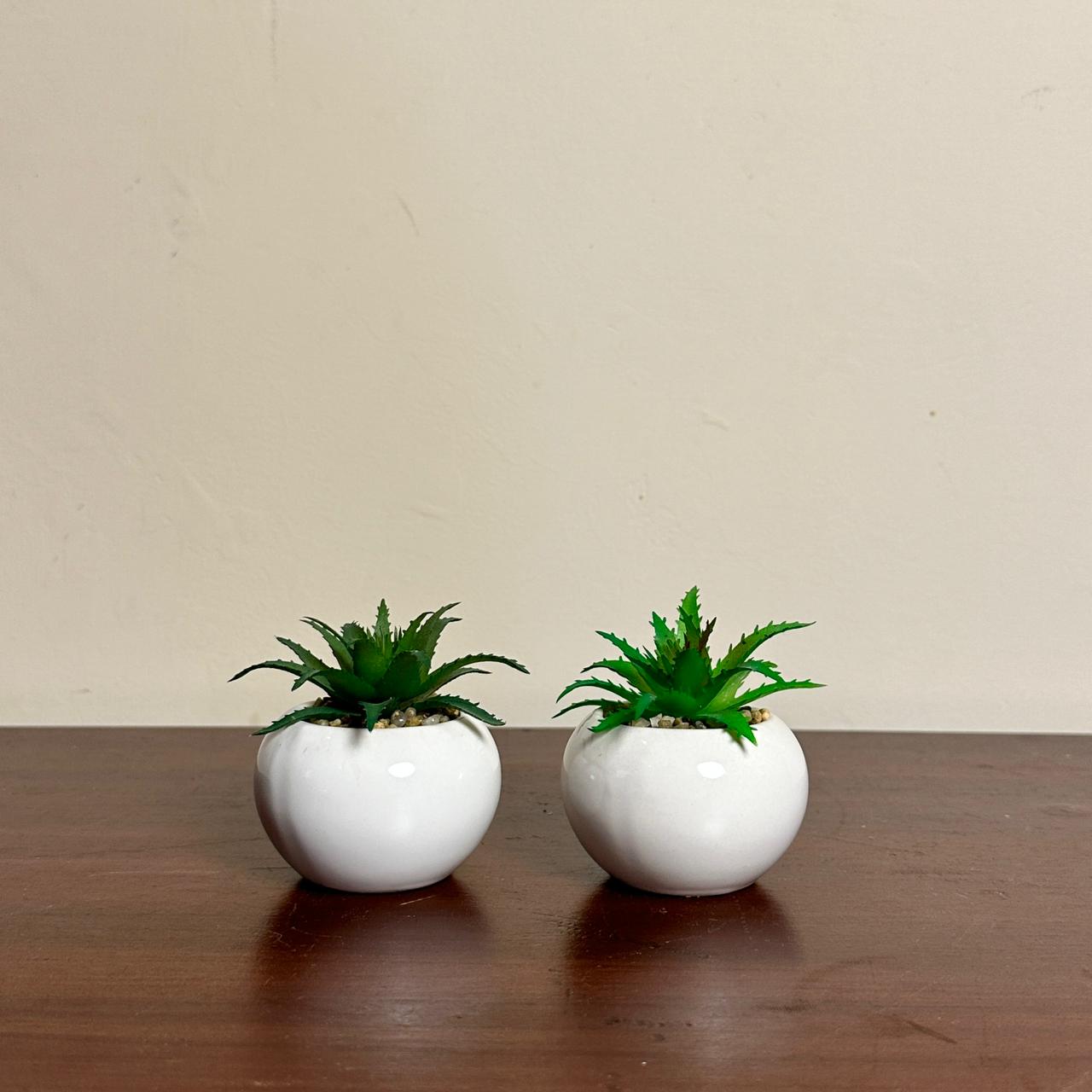 White Mini Pots Set of 4